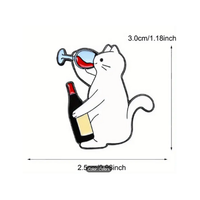 Cat Drinking Wine Pin