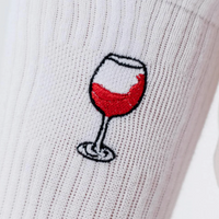 Embroidered Socks | Red Wine