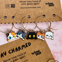Wijnglas Charme Sets | Drankmarkers | Katten