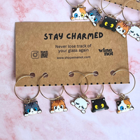 Wijnglas Charme Sets | Drankmarkers | Katten