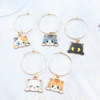 Wine Glass Charm Sets | Drink Markers | Cats