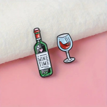 Wine Bottle & Glass Mini Pin