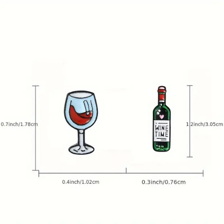 Wine Bottle & Glass Mini Pin