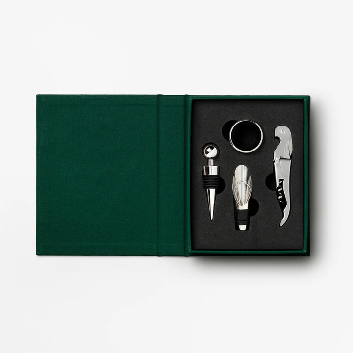 Wijngereedschap cadeauset in boekvorm