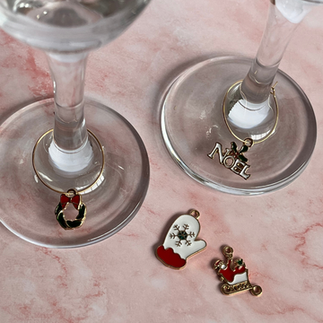 Wine Glass Charm Sets | Drink Markers | Christmas