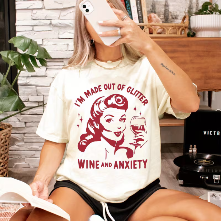 T-shirt | Glitter, Wine and Anxiety