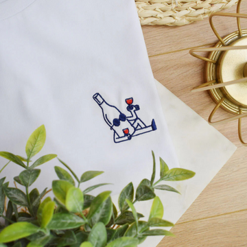 Embroidered T-shirt | Wine Bottle