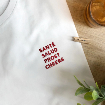 Embroidered T-shirt | Sante Cheers