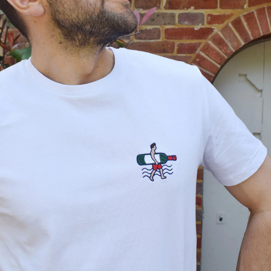 Embroidered T-shirt | Wine Surf