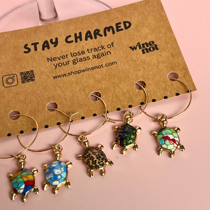 Wine Glass Charm Set | Drink Markers | Turtles